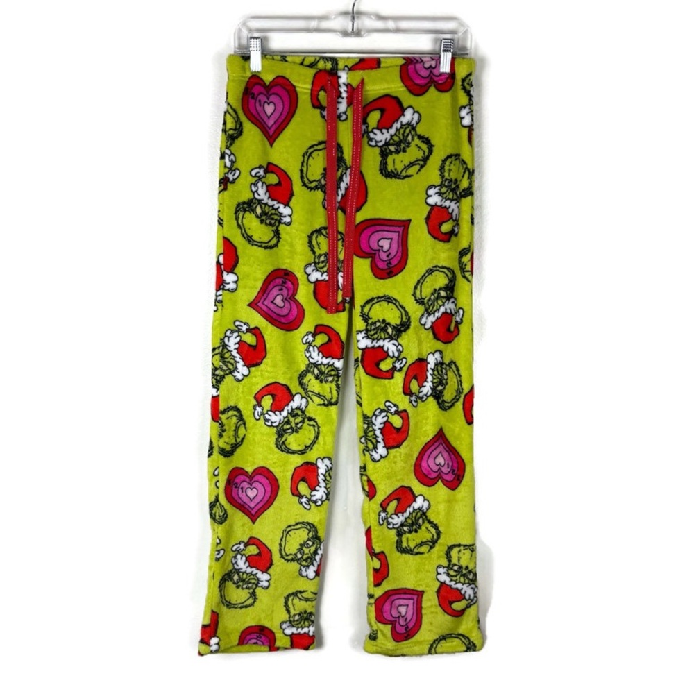 Dr. Seuss The Grinch Cozy Plush Drawstring Pajama Pants in Green/Red Multi
